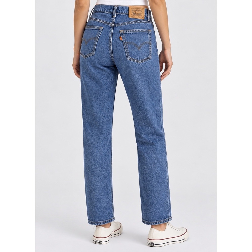 Levis Girls 718-0219 Orange Tab USA Student Jean Sz 30x30 (16) Blue Bleach Retro